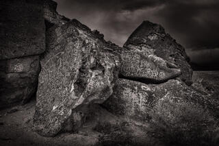 Petroglyphs in Storm