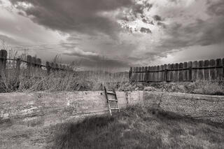 The deep end of the old swimming pool in Keeler, California