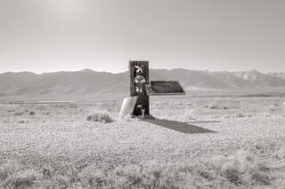 Broken interpretive sign, Owens Lake