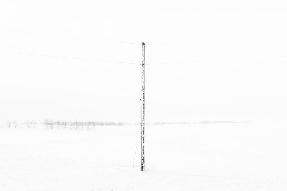 Telephone Pole in Winter, North Dakota print