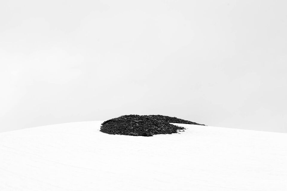 Rock Pile in Melting Snow print