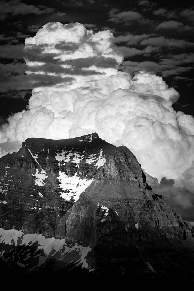 Thunderstorm Dwarfing Mountains print