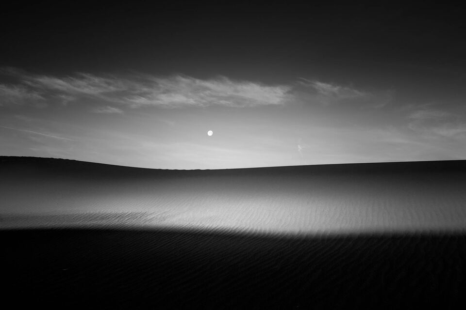 Moonset Over Mesquite Dunes print