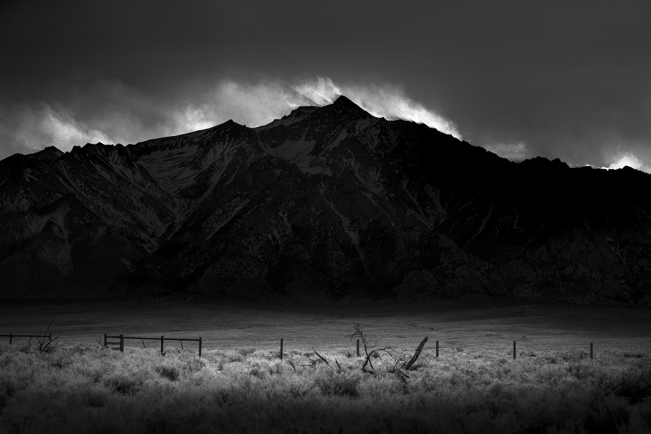 Camp Fence and Mountain Wind